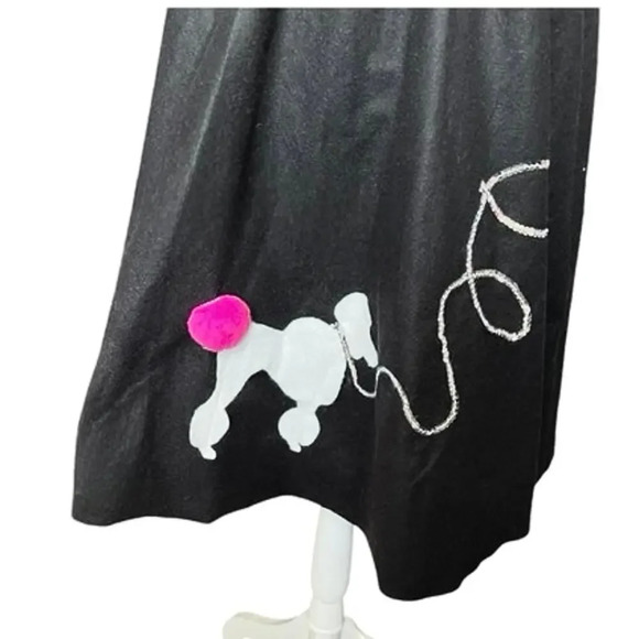 50’s costume Halloween Poodle skirt black with sequin - Picture 4 of 6